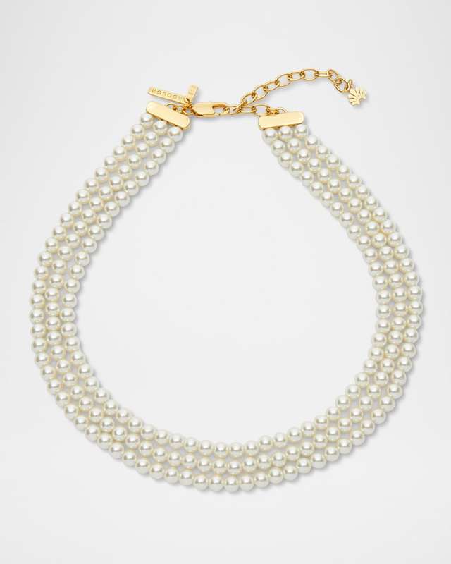 Triple Pearl Strand Necklace
